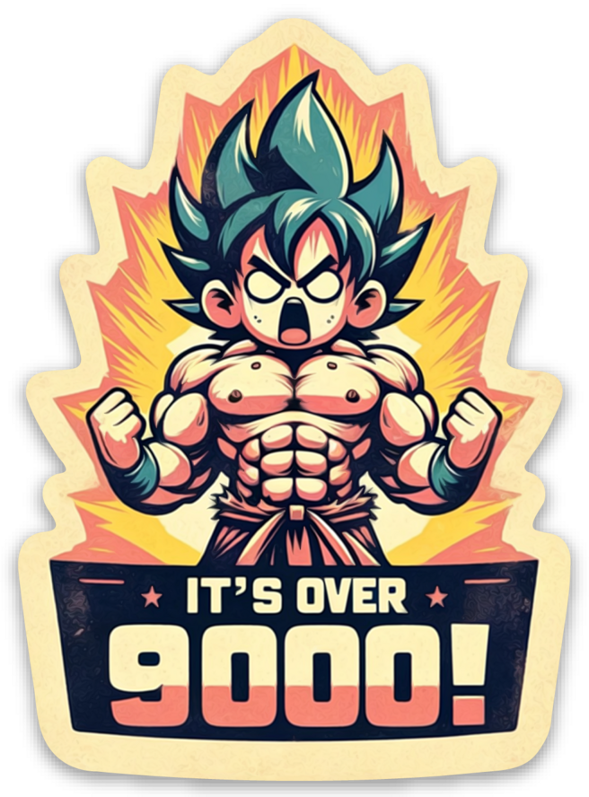 It's Over 9000! - Goku - 3" Vinyl Sticker