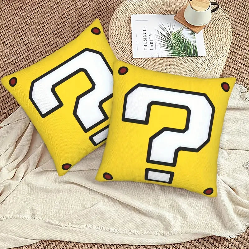 Super Mario Bros Question Mark Block Throw Pillow