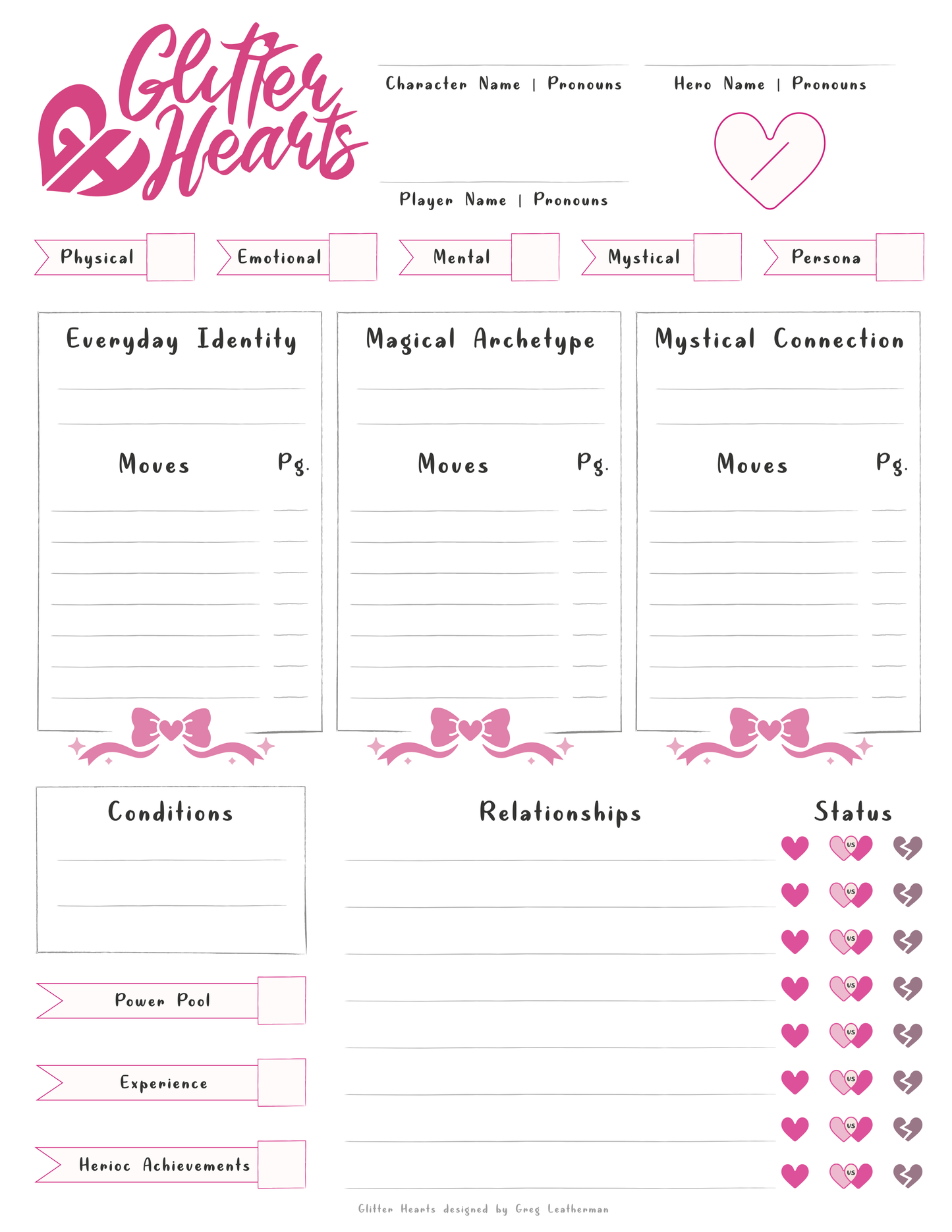 Glitter Hearts -Tabletop RPG