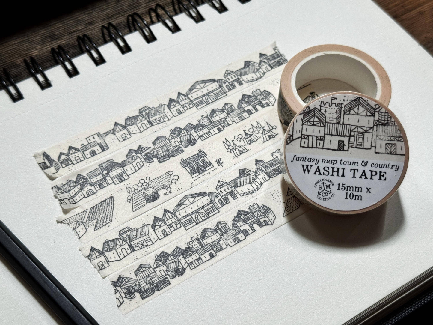 Fantasy Map Towns Washi Tape