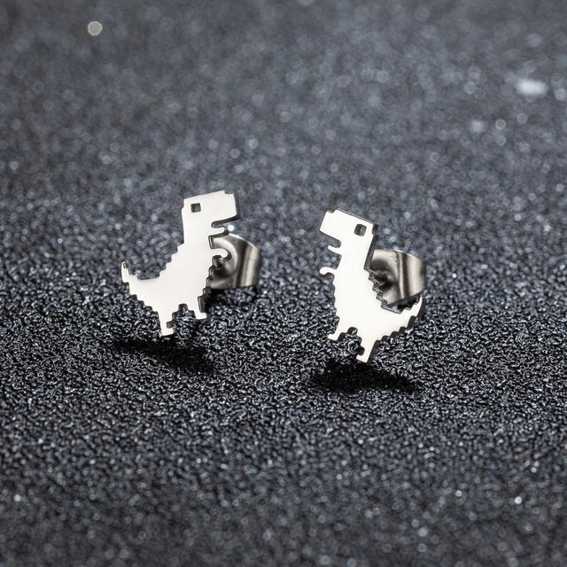 Google Dinosaur Game T-Rex Stud Earrings