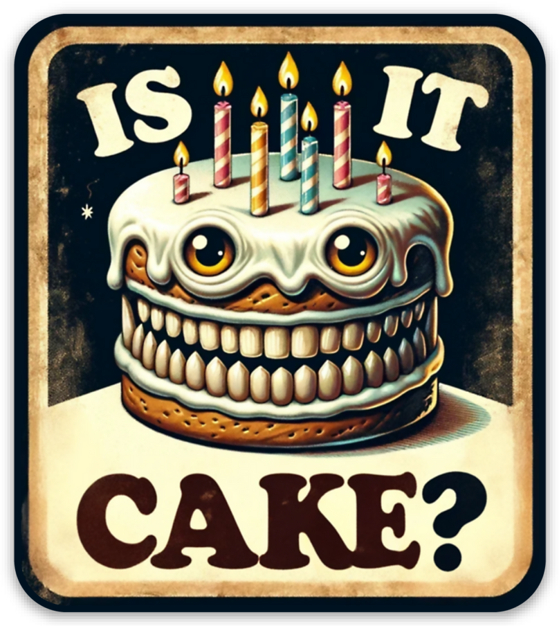 Is It Cake? - 3" Vinyl Sticker