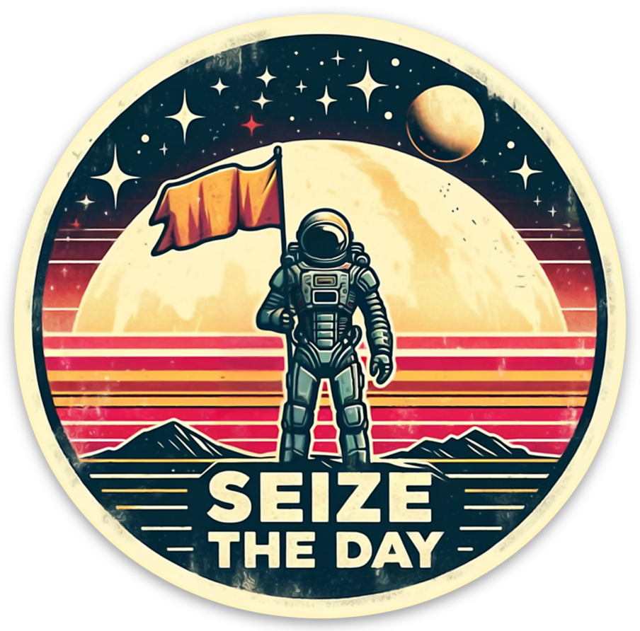 Seize the Day - Flag-bearer - 3" Vinyl Sticker