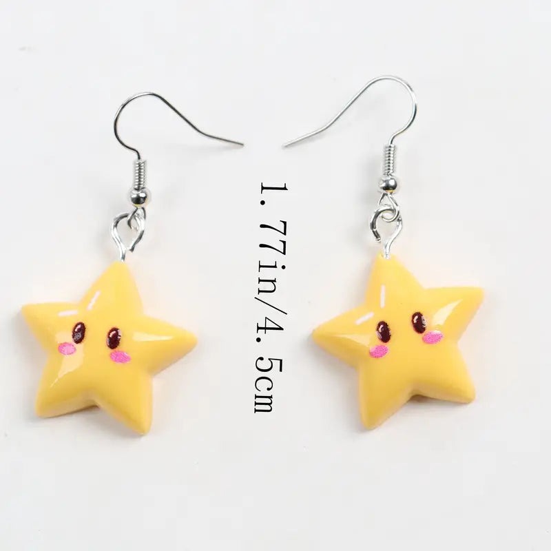 Super Mario Bros Super Star Dangle Earrings