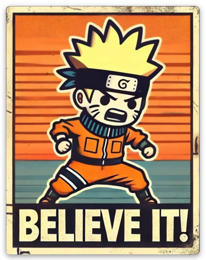 Naruto - Believe It - 3" Vinyl Sticker