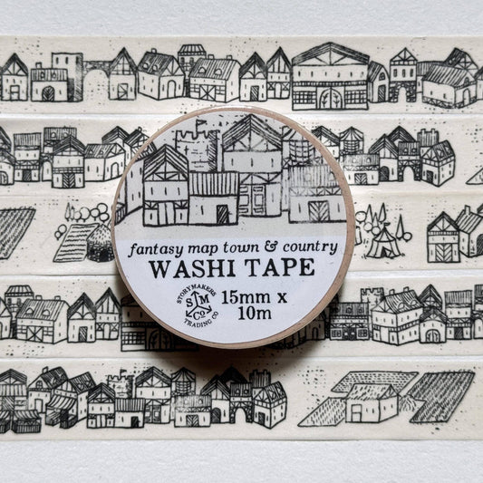 Fantasy Map Towns Washi Tape