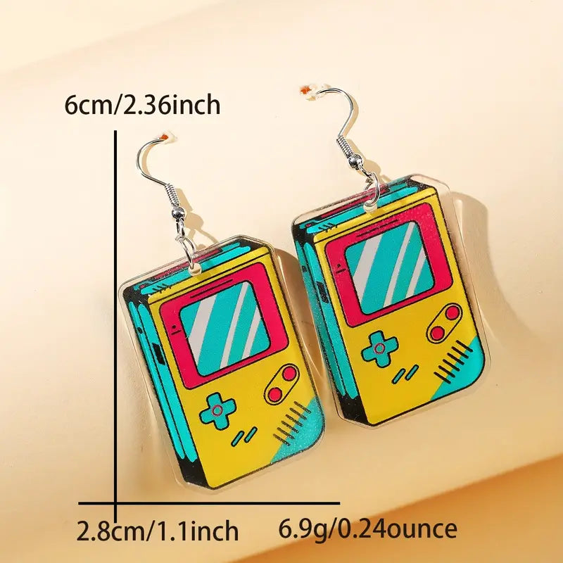 Retro Gameboy Acrylic Dangle Earrings