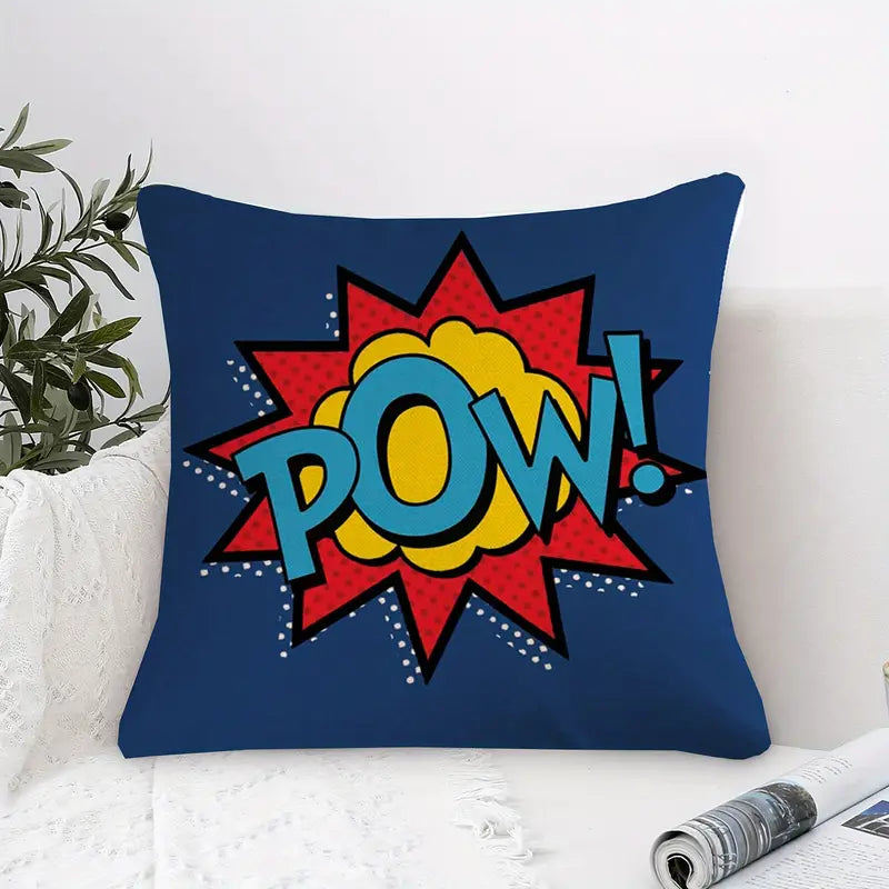 Comic Style POW! Exclamation Throw Pillow