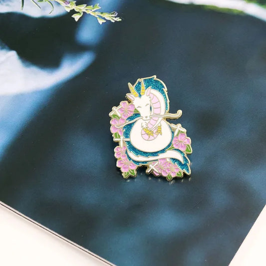 Spirited Away Cherry Blossom Haku Enamel Pin