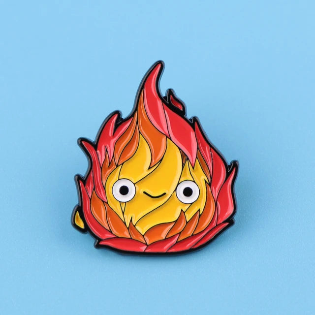 Howl's Moving Castle Calcifer Mosaic Enamel Pin