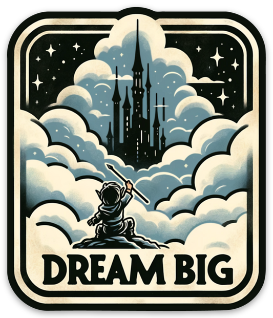 Dream Big - Hobbit Cloud Castle - 3" Vinyl Sticker